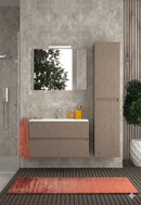 Mobile da Bagno Sospeso con Lavabo 70 cm e Specchio Urano Light Tortora      