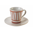 Set 4 Tazzine da Caffè con Piattino Ø6,5x6 cm in Gres VdE Tivoli 1996 Geometry