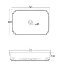 Lavabo da Appoggio 50x39x13 cm in Ceramica TFT Helsinki 1 Bianco