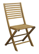Set 2 Sedie da Giardino Pieghevoli 48x53x92 cm in Legno Naturale