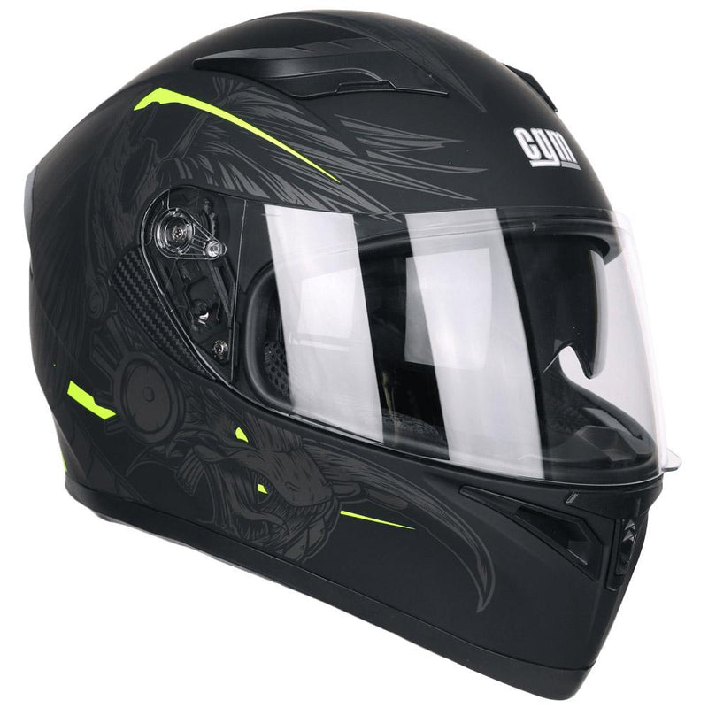 Casco Integrale per Scooter Visiera Lunga CGM Tampere Indian 316S Giallo Fluo Opaco XS - (53-54 cm)