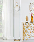 Lampada da Terra Glamy Arc Ø28x168 cm in Ferro e Vetro Oro e Bianco      