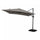 Saturno Parasol de Jardin Décentralisé 3x3m en Aluminium Blanc et Toile Grise