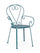 Chaise de jardin 49x49x89h cm avec accoudoirs Etienne Ocean