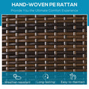 Set 2 Lettini Prendisole 196x60x22 cm in Rattan PE Marrone e Bianco