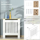 Copritermosifone 78x19x83 cm in MDF e Legno Truciolare Bianco