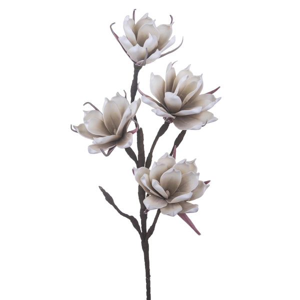 prezzo Set 2 Magnolias Composé de 4 Fleurs Artificielles Hauteur 95 cm Gris