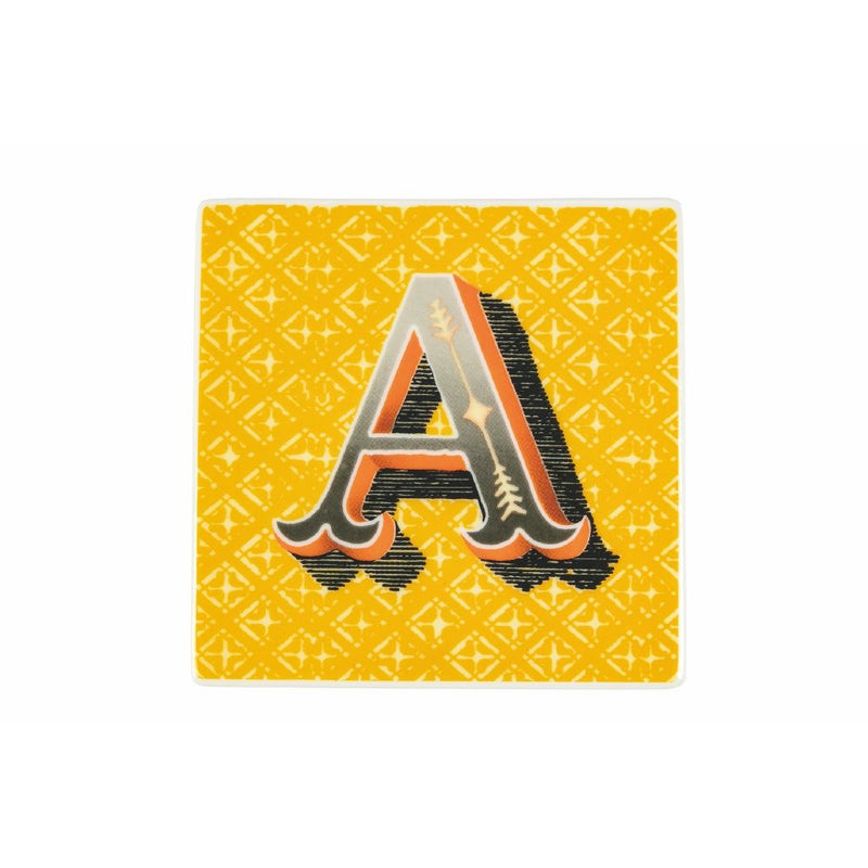 Tazzina da Caffè con Piattino Quadrato A Ø5,3x5,5 cm in New Bone China VdE Tivoli 1996 Monogram