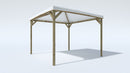 Gazebo da Giardino 300x300 cm Copertura in Telo PVC Joy Pocket in Legno Verde e Bianco