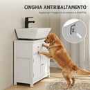 Mobiletto Sottolavabo Salvaspazio 60x30x60 cm con Cassetto e Armadietto in MDF Bianco      