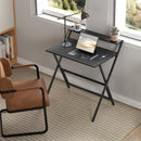 Scrivania Pieghevole 81,5x62x86,5 cm con Ripiano per Monitor Nero   