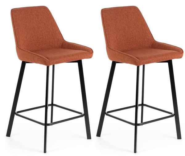 online Set 2 Sgabelli 50x44xH94 cm in Tessuto Fox Ruggine