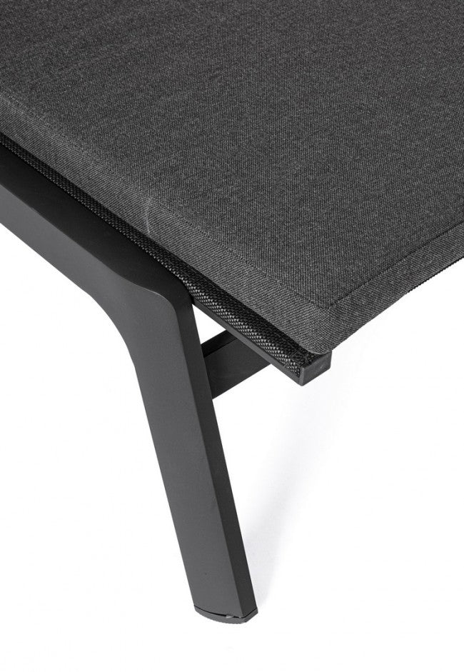 Set 2 Lettini Prendisole da Giardino 70x204x101h cm con Cuscini e Ruote Jalisco Antracite 