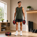 Dischi Palestra Set 4 con Maniglie 20 kg e Foro 2,5 cm in PP e Cemento      