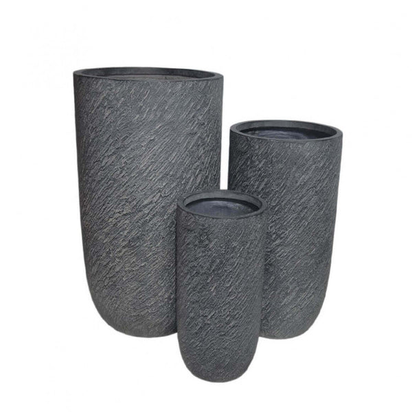 Set de 3 Vases Tilleul en Fibre d'Argile Grise sconto