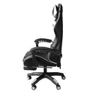Sedia da Gaming Ergonomica 64x53x122-133 cm con Poggiapiedi in Similpelle Bianco