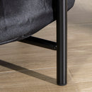Tavolino da Caffè Ø46x48 cm in Acciaio con Cestino in Tessuto Nero