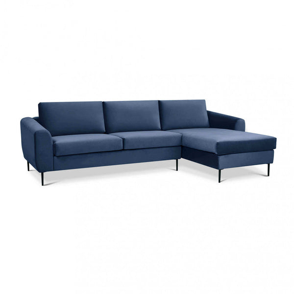 prezzo Canapé avec Chaise Longue Gregory en Tissu Bleu