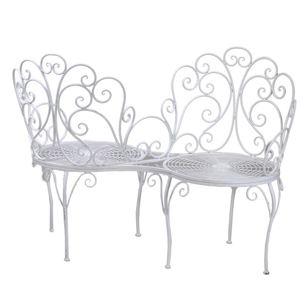 Fauteuil de Jardin Double en Fer 125x55H93,5cm Adami Viareggio Blanc sconto