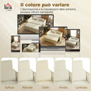 Divano Letto 2 Posti 3 in 1  con Schienale Regolabile in 3 Posizioni con 2 Cuscini in Ciniglia Beige      
