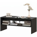 Tavolino da Caffè Moderno a 2 Livelli 100x40x41,5 cm con Ripiano Aperto in Truciolato Nero      