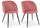 Lot de 2 chaises 53x57x81,5h cm Queen Velvet Blush