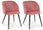 Lot de 2 chaises 53x57x81,5h cm Queen Velvet Blush