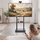 Carrello Porta TV 32-75 Pollici 70x43x139,5-192 cm con Altezza Regolabile Ruote e Ripiano in Metallo Nero      