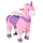 Cheval à Bascule pour Enfants 70x32x87 cm avec roues en forme de Licorne Rose