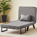 Poltrona Letto Reclinabile Chaise Lounge e Seduta Imbottita Convertibile Grigio