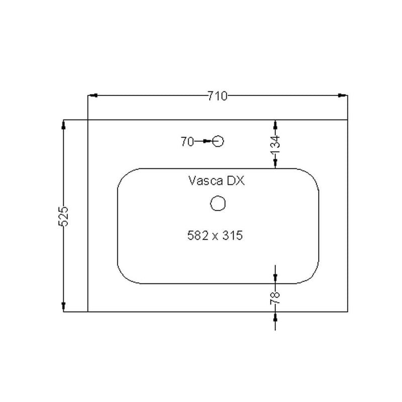 Mobile da Bagno sospeso Bali 02A Twist Piombo TFT