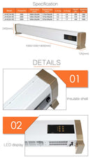 Stufa Elettrica a Battiscopa da Pavimento 100x12,5x24 cm 1800W Sined  Bianco