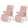 Lot de 2 Transats de Jardin 60x75x102cm Inclinables 5 Positions avec Coussin Orange