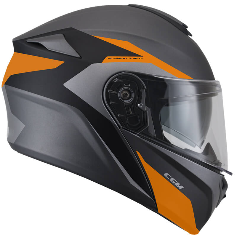 Casco Integrale per Scooter Visiera Lunga CGM Dresda 508G Arancione Opaco Varie Misure