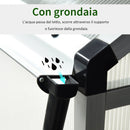 Serra da Giardino per Piante Tetto Apribile e Porta scorrevole Trasparente 182x190x195 cm 