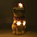 Gatto in Resina con Led cappello rosso cm 19,5x18,5xh40