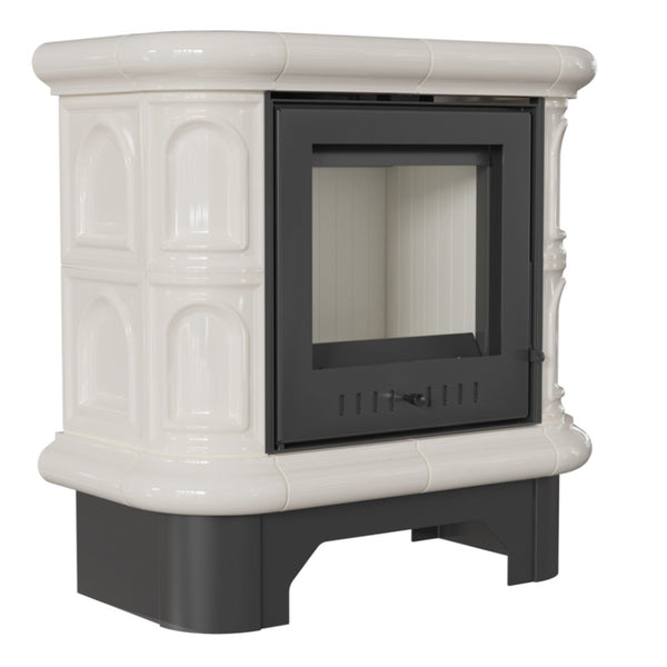 Poêle à Bois 75x74.8x37.7cm Flig Wilmington Blanc avec Carreaux Blancs online