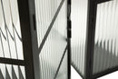 Lanterne Andromeda Tris 25,5x25x50 cm in Metallo e Vetro Nero      
