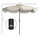 Ombrellone da Giardino Rotondo Ø270x240 cm con Manovella in Metallo e Poliestere Grigio Chiaro      