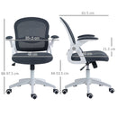 Sedia Operativa da Ufficio 65.5x61.5x88-97.5cm con Schienale a Rete Grigio