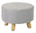 Pouf en tissu et bois massif 41x28H cm Fumer Grace Gris
