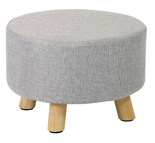 Pouf en tissu et bois massif 41x28H cm Fumer Grace Gris prezzo