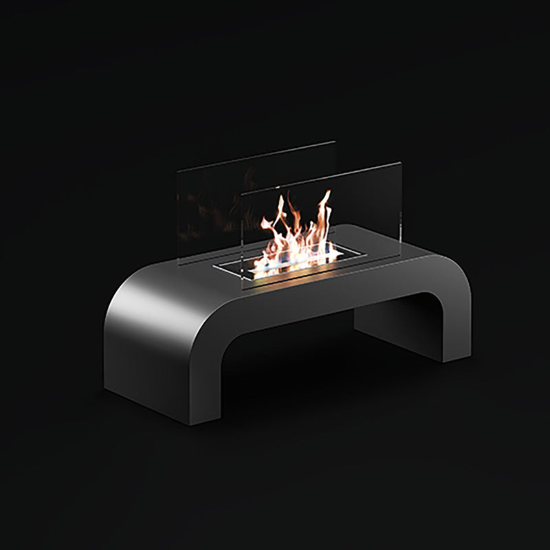 Camino a Bioetanolo da Pavimento 75,5x30x45,5 cm 2000W 1,5L Trento Nero 