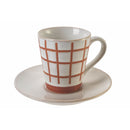 Set 4 Tazzine da Caffè con Piattino Ø6,5x6 cm in Gres VdE Tivoli 1996 Geometry