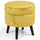 Pouf Contenitore Ø37x40 cm Sgabello Poggiapiedi in Velluto Mostarda