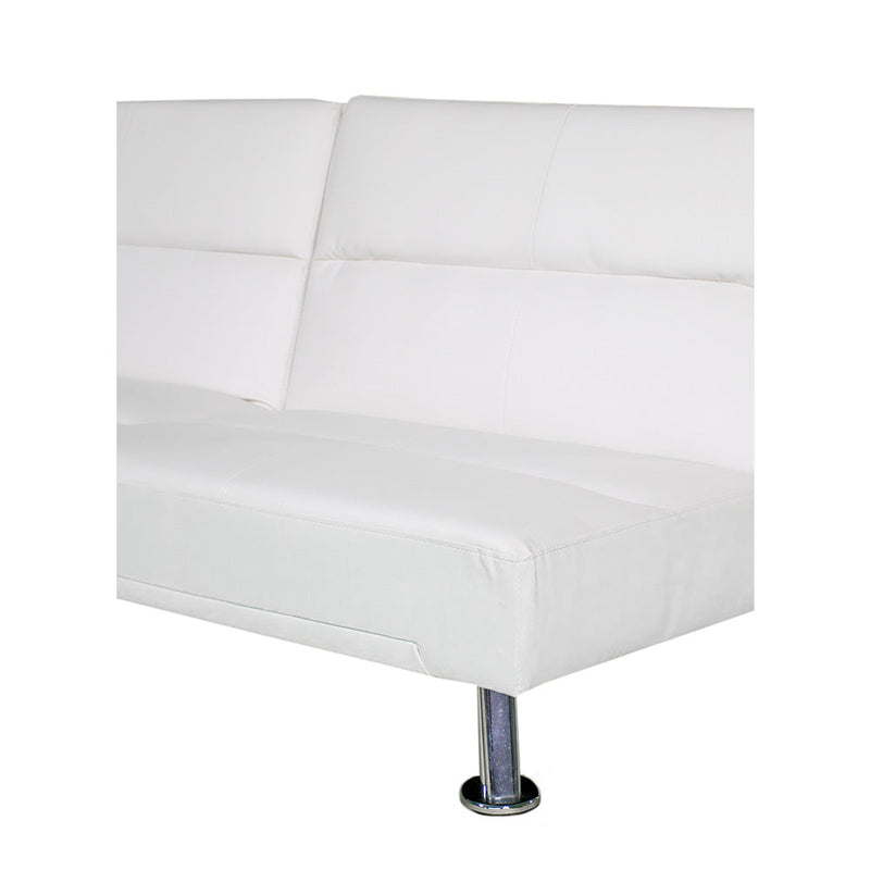 Divano Letto Prontoletto Alba Rivestimento in Similpelle Bianco