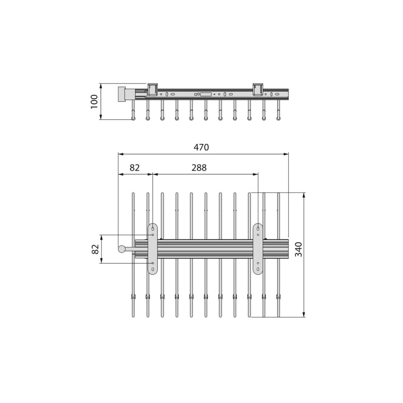 Porta Pantaloni Estraibile per Armadio in Acciaio Emuca Nero