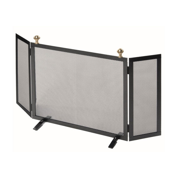 sconto Parascintille con Antine 80x46 cm con Pomoli decorativi in Ottone in Ferro Verniciato Grigio Martellato