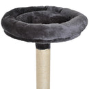 Albero Tiragraffi per Gatti a 4 Livelli in Peluche Sisal Naturale Grigio 40x40x132 cm 