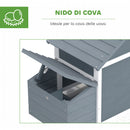 Pollaio Casetta per Galline Ovaiole 151,5x54x87cm in Legno Grigio Scuro      